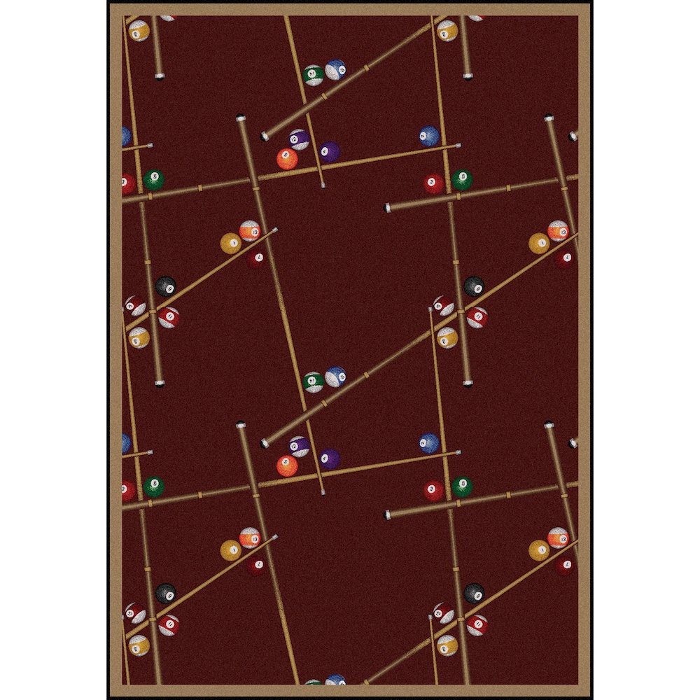 Games People Play Snookered 5'4" x 7'8" Area Rug in Color Burgundy
