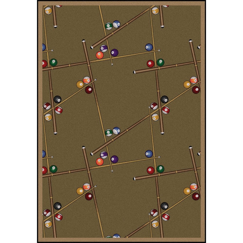 Games People Play Snookered 5'4" x 7'8" Area Rug in Color Dark Dust
