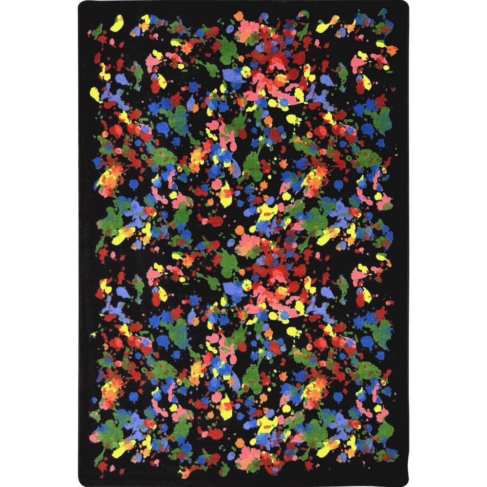 Kaleidoscope Splatter Paint 5'4" x 7'8" Area Rug in Color Multi