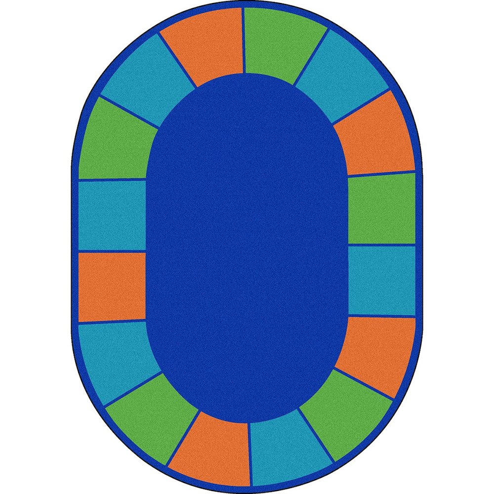 Kid Essentials Squares to Spare 10'9" x 13'2" Oval Area Rug in Color Multi