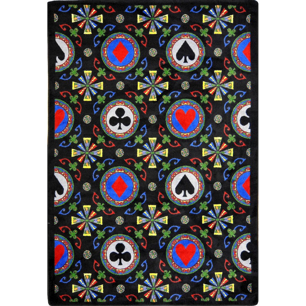 Games People Play Stacked Deck 5'4" x 7'8" Area Rug in Color Black