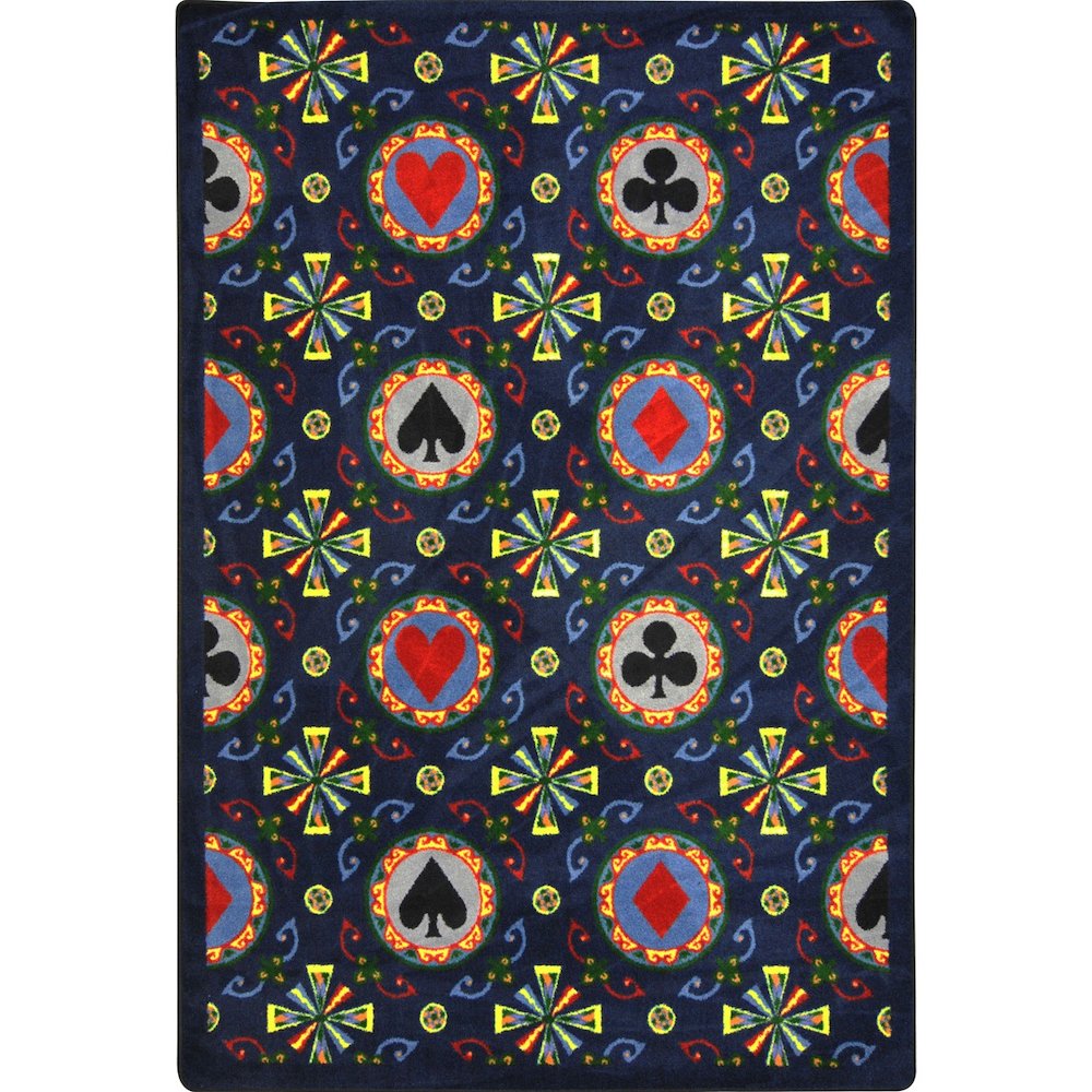 Games People Play Stacked Deck 5'4" x 7'8" Area Rug in Color Navy