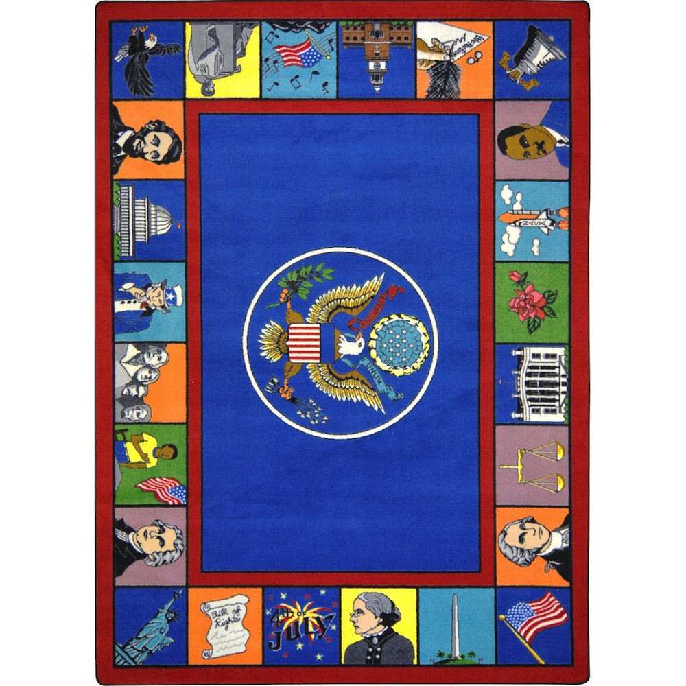Kid Essentials Symbols of America 7'8" x 10'9" Area Rug in Color Multi