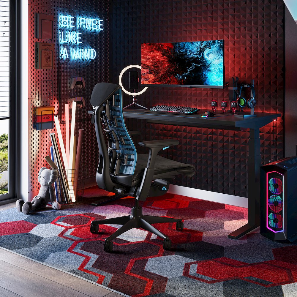 Kid Essentials Team Up 7'8" x 10'9" Area Rug in Color Red