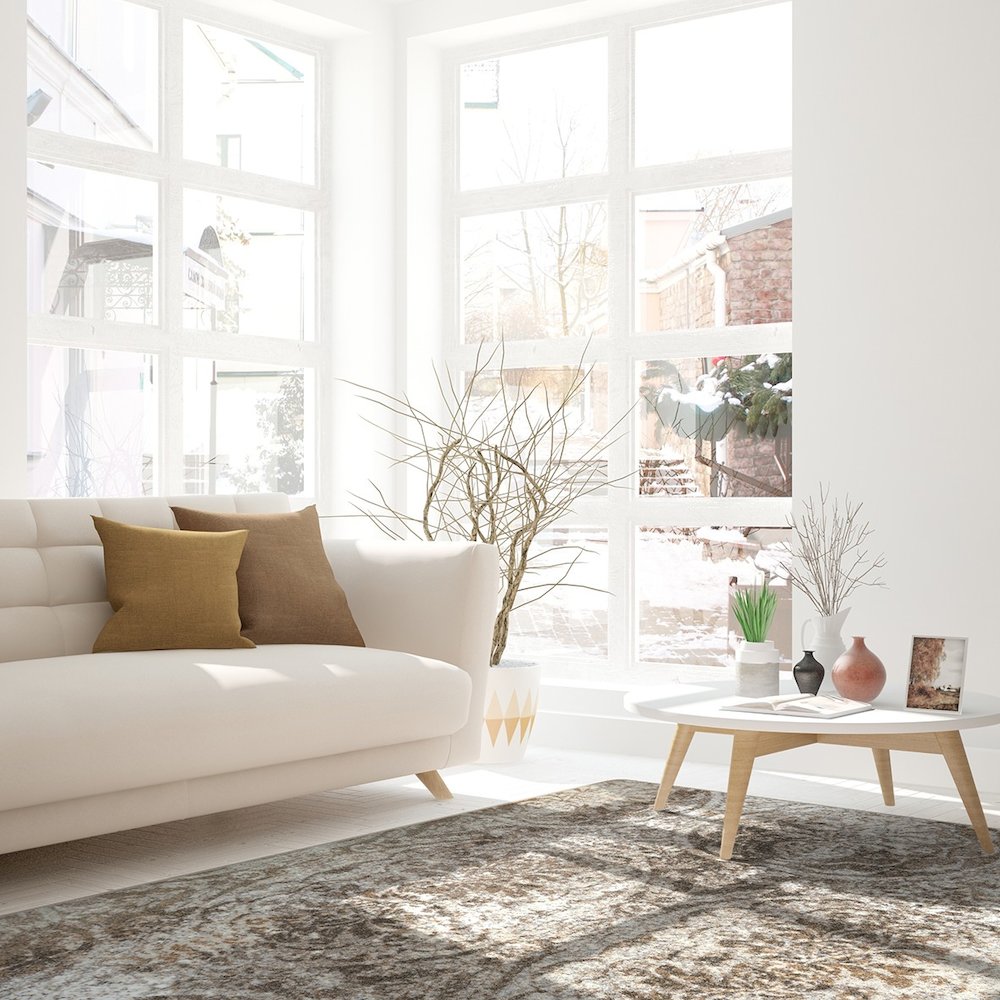 First Take Thinly Veiled 5'4" x 7'8" Area Rug in Color Antique Taupe