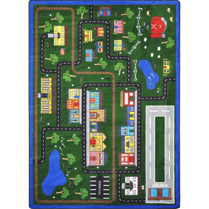 Kid Essentials Tiny Town 7'8" x 10'9" Area Rug in Color Multi