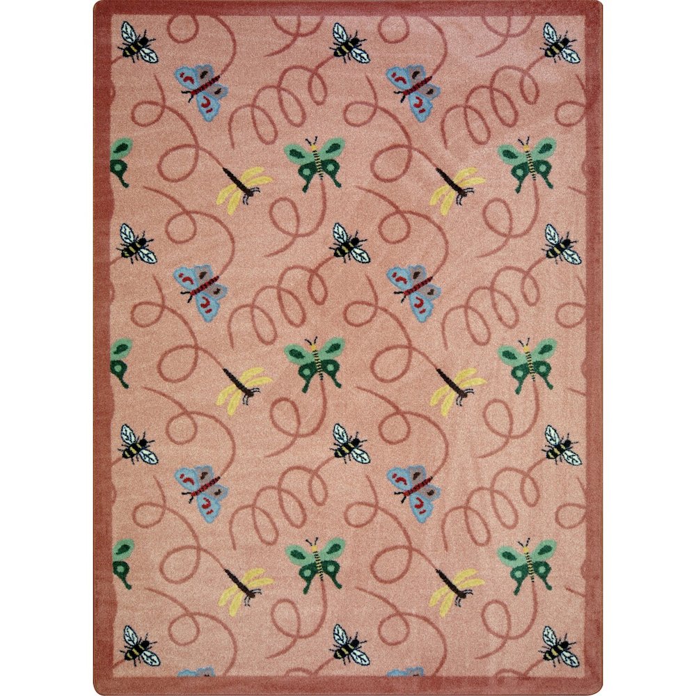 Kaleidoscope Wing Dings 5'4" x 7'8" Area Rug in Color Rose