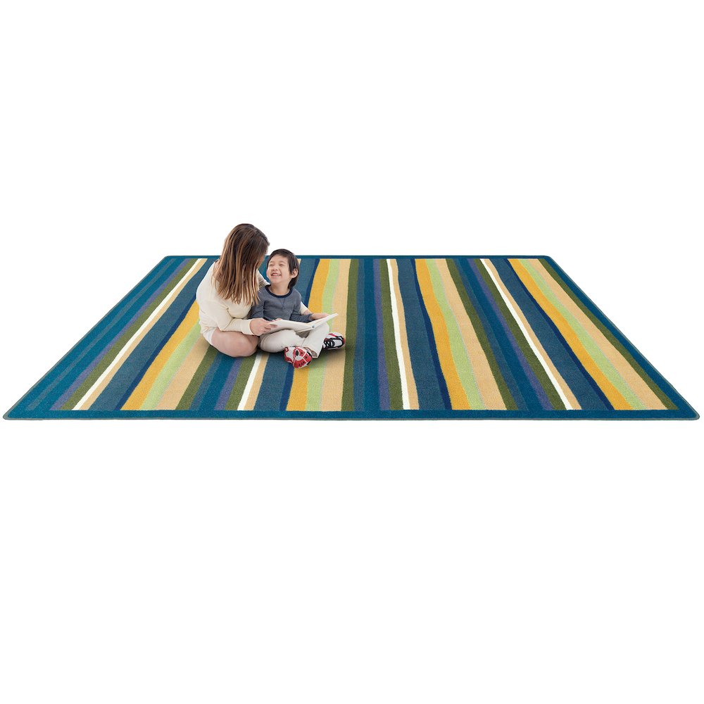 Kid Essentials Yipes Stripes 5'4" x 7'8" Area Rug in Color Bold