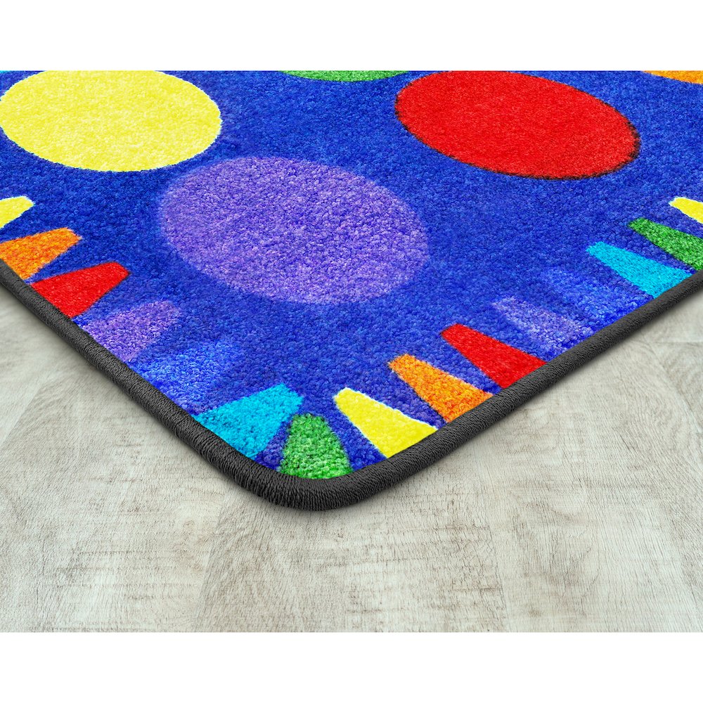 Colorful Crayon Circles 5'4" x 7'8" Area Rug in Color Multi