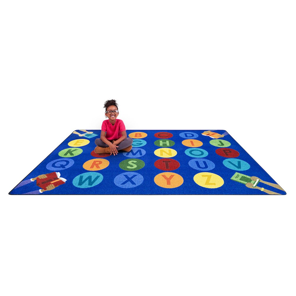 Reading ABC's 5'4" x 7'8" Area Rug in Color Blue