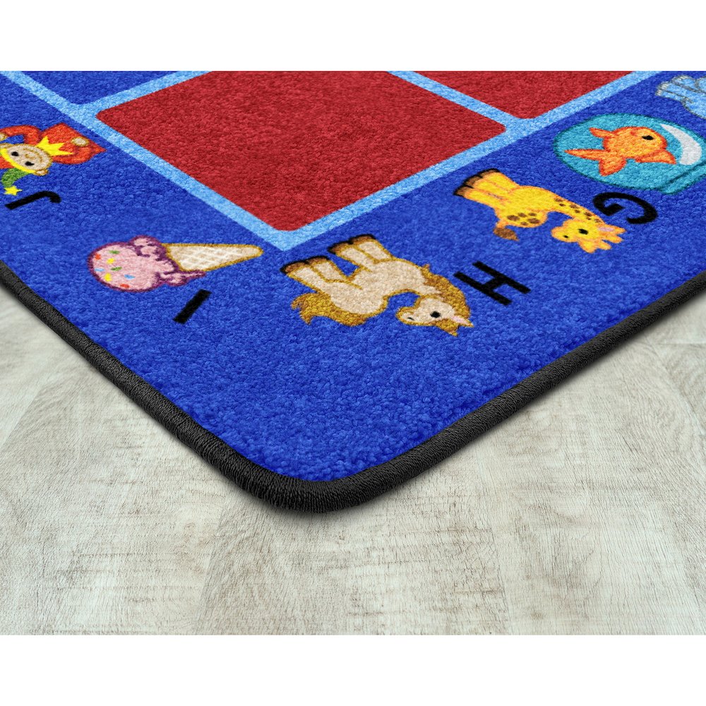 Kid Essentials Alphabet Phonics 10'9" x 13'2" Area Rug in Color Blue