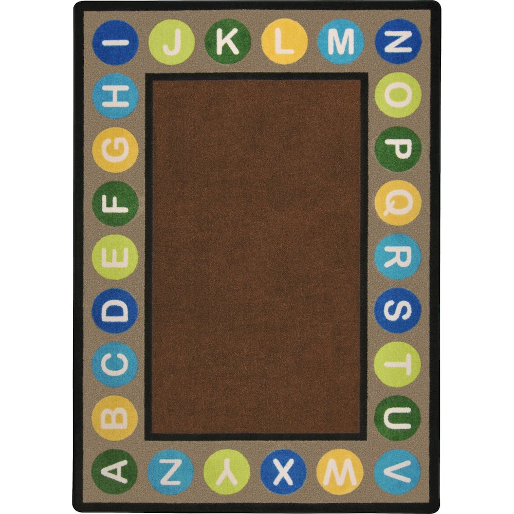Kid Essentials Alphabet Spots 10'9" x 13'2" Area Rug in Color Earthtone