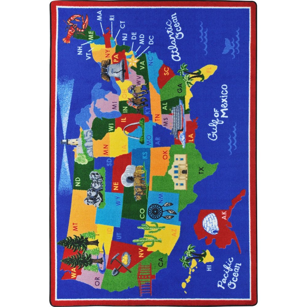Kid Essentials America the Beautiful 10'9" x 13'2" Area Rug in Color Multi