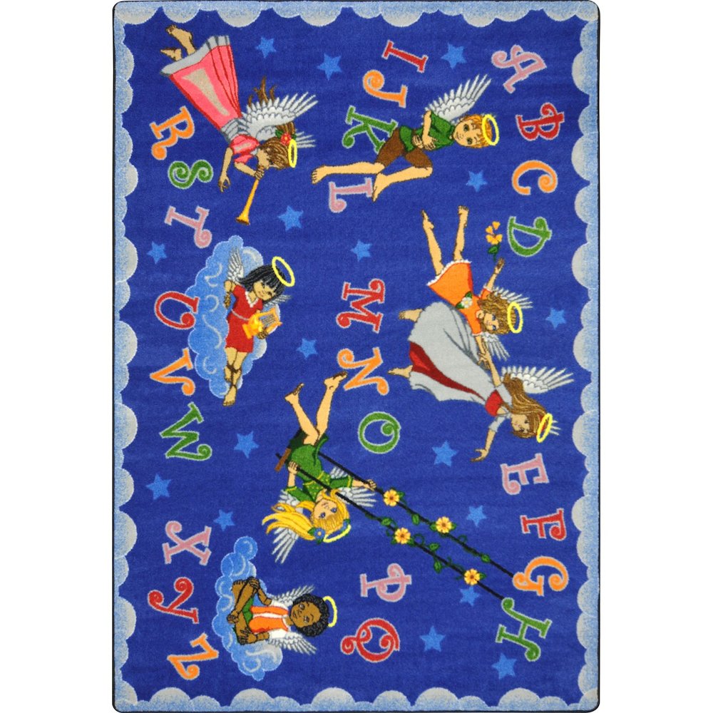 Kid Essentials Angel Alphabet 10'9" x 13'2" Area Rug in Color Multi