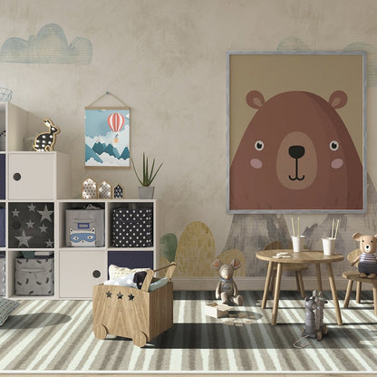Claremont Kids Between the Lines 7'8" x 10'9" Area Rug in Color Linen