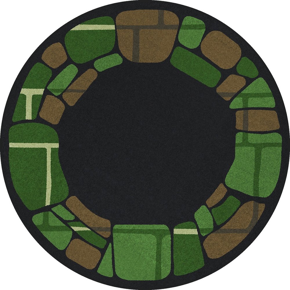 Kid Essentials BioStones 13'2" Round Area Rug in Color Meadow