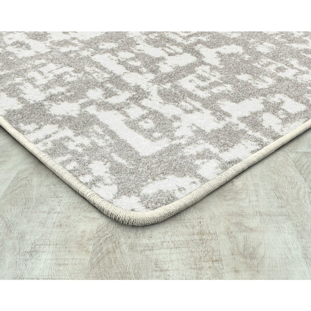 WorkSpace Block Print 7'8" x 10'9" Area Rug in Color Dove