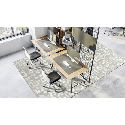 WorkSpace Block Print 7'8" x 10'9" Area Rug in Color Dove