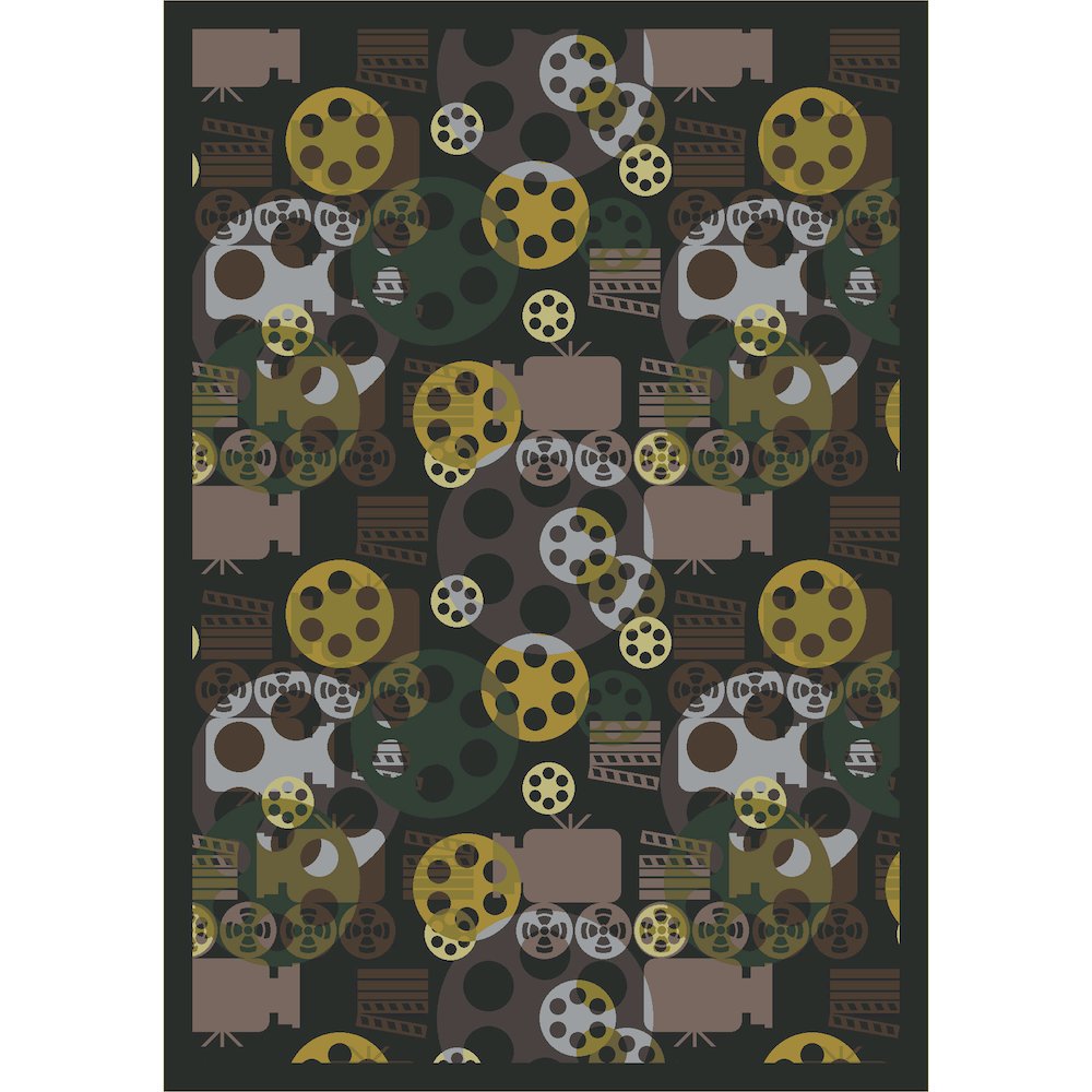 Any Day Matinee Blockbuster 7'8" x 10'9" Area Rug in Color Charcoal