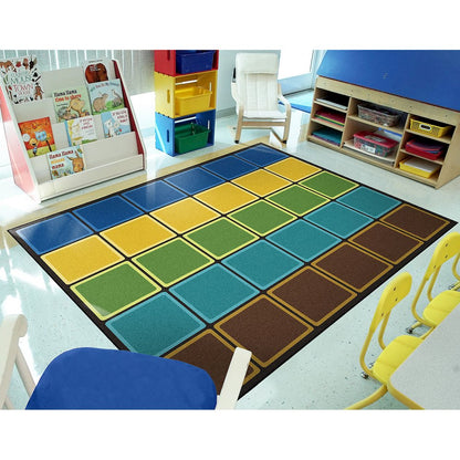 Kid Essentials Blocks Abound 10'9" x 13'2" Area Rug in Color Earthtone