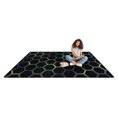 Kid Essentials Breakout 7'8" x 10'9" Area Rug in Color Emerald