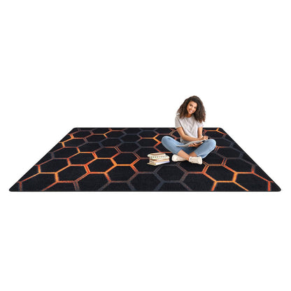 Kid Essentials Breakout 7'8" x 10'9" Area Rug in Color Tangerine