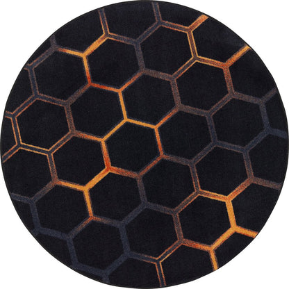 Kid Essentials Breakout 13'2" Round Area Rug in Color Tangerine