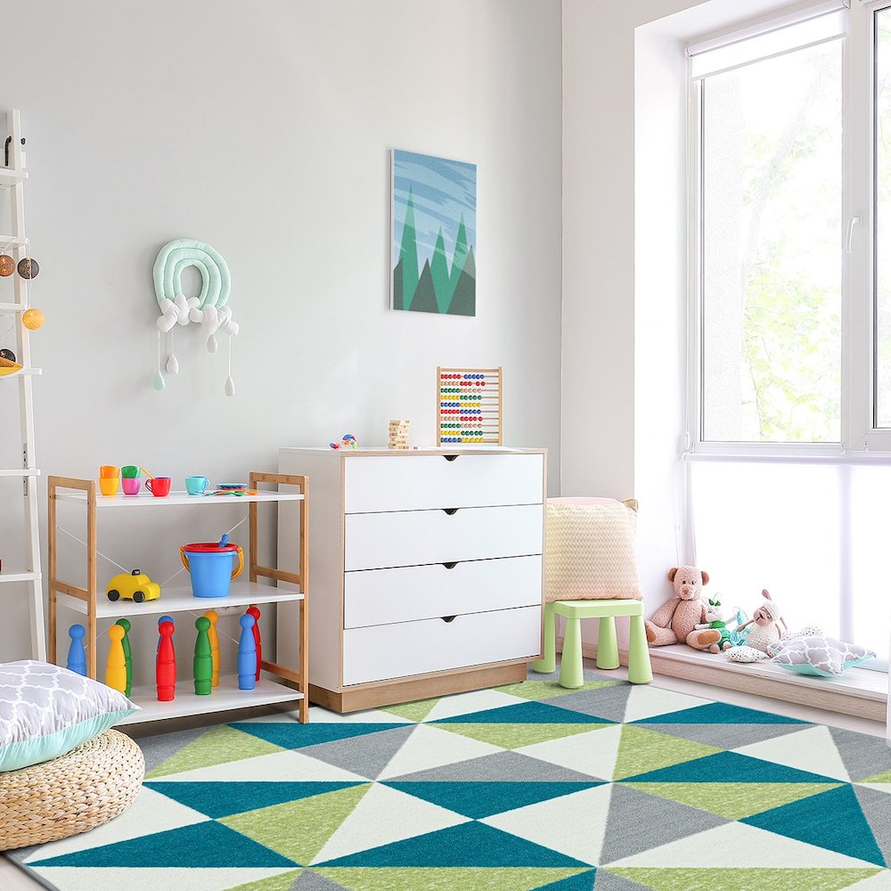 Claremont Kids Cartwheel 7'8" x 10'9" Area Rug in Color Calypso