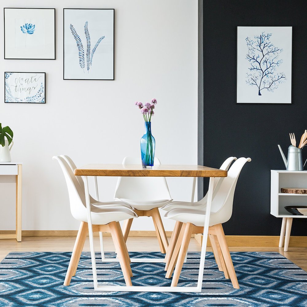First Take Chelsea 7'8" x 10'9" Area Rug in Color Peacock