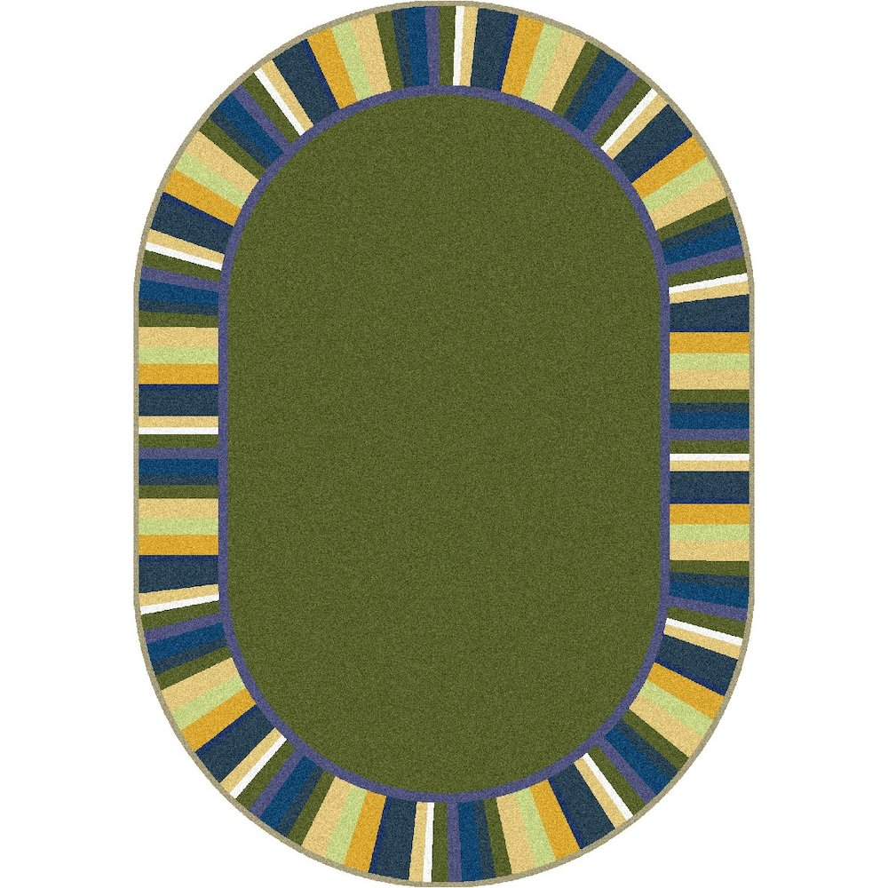 Kid Essentials Clean Green 7'8" x 10'9" Oval Area Rug in Color Bold