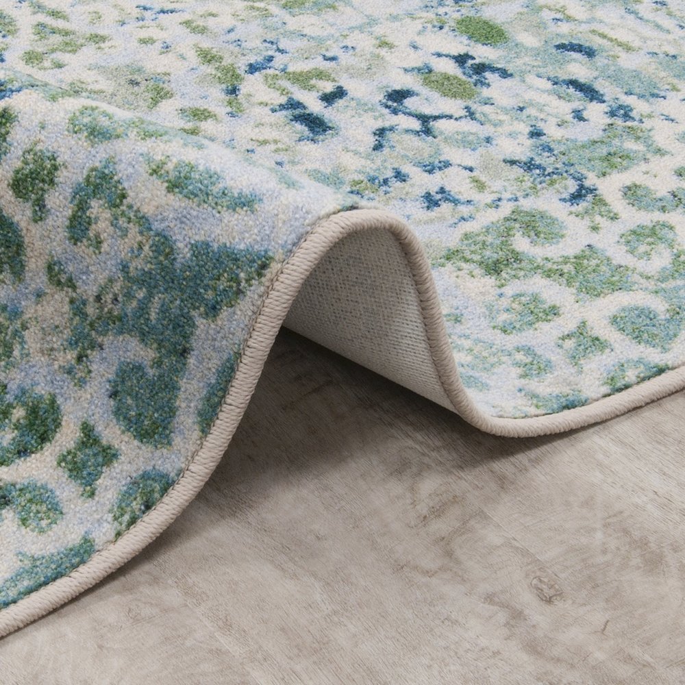 First Take Composite 7'8" x 10'9" Area Rug in Color Sea Green