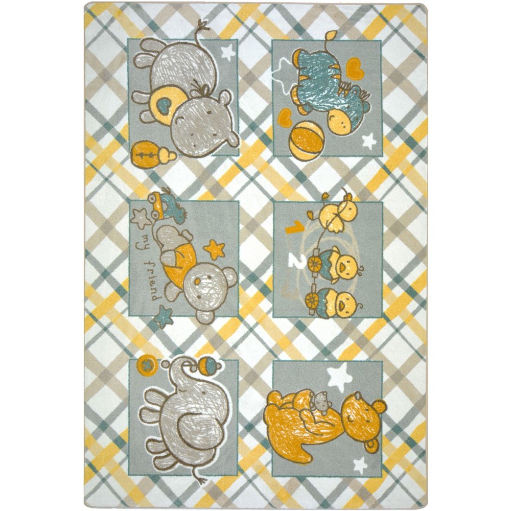 Kid Essentials Cozy Creatures 7'8" x 10'9" Area Rug in Color Multi