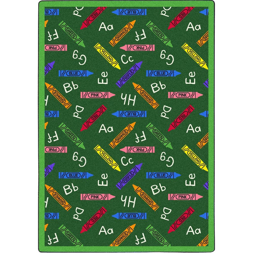 Playful Patterns Crayons 7'8" x 10'9" Area Rug in Color Green