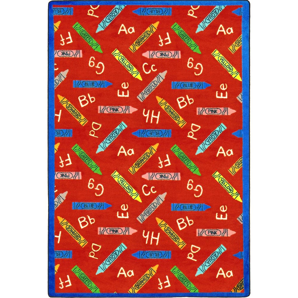 Playful Patterns Crayons 7'8" x 10'9" Area Rug in Color Red