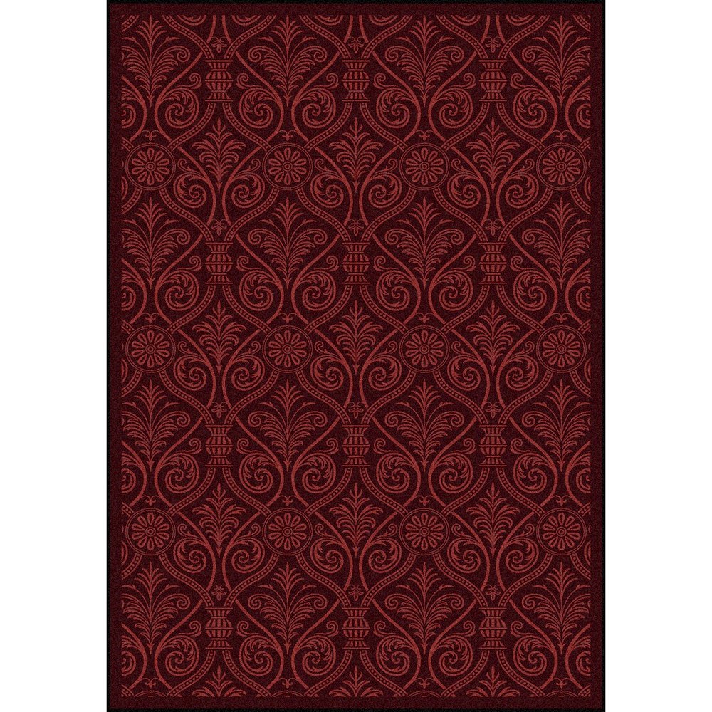 Any Day Matinee Damascus 7'8" x 10'9" Area Rug in Color Burgundy