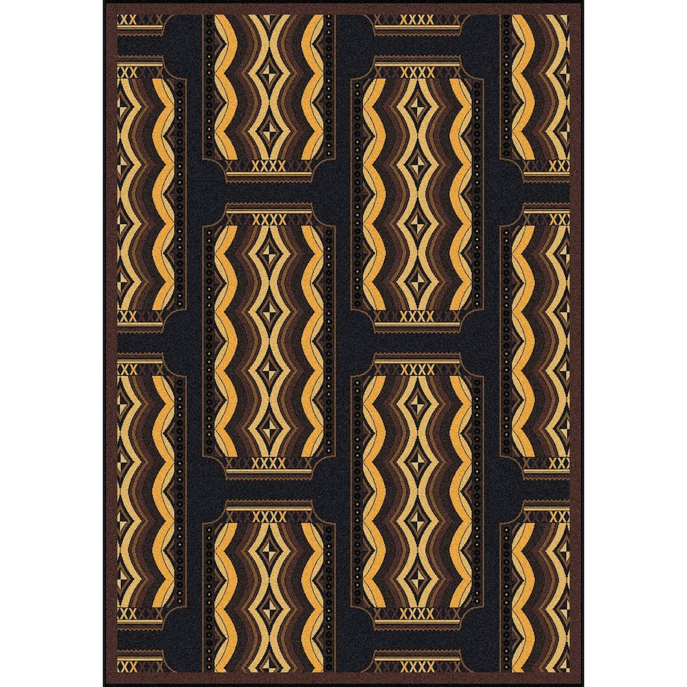 Any Day Matinee Deco Ticket 7'8" x 10'9" Area Rug in Color Brown