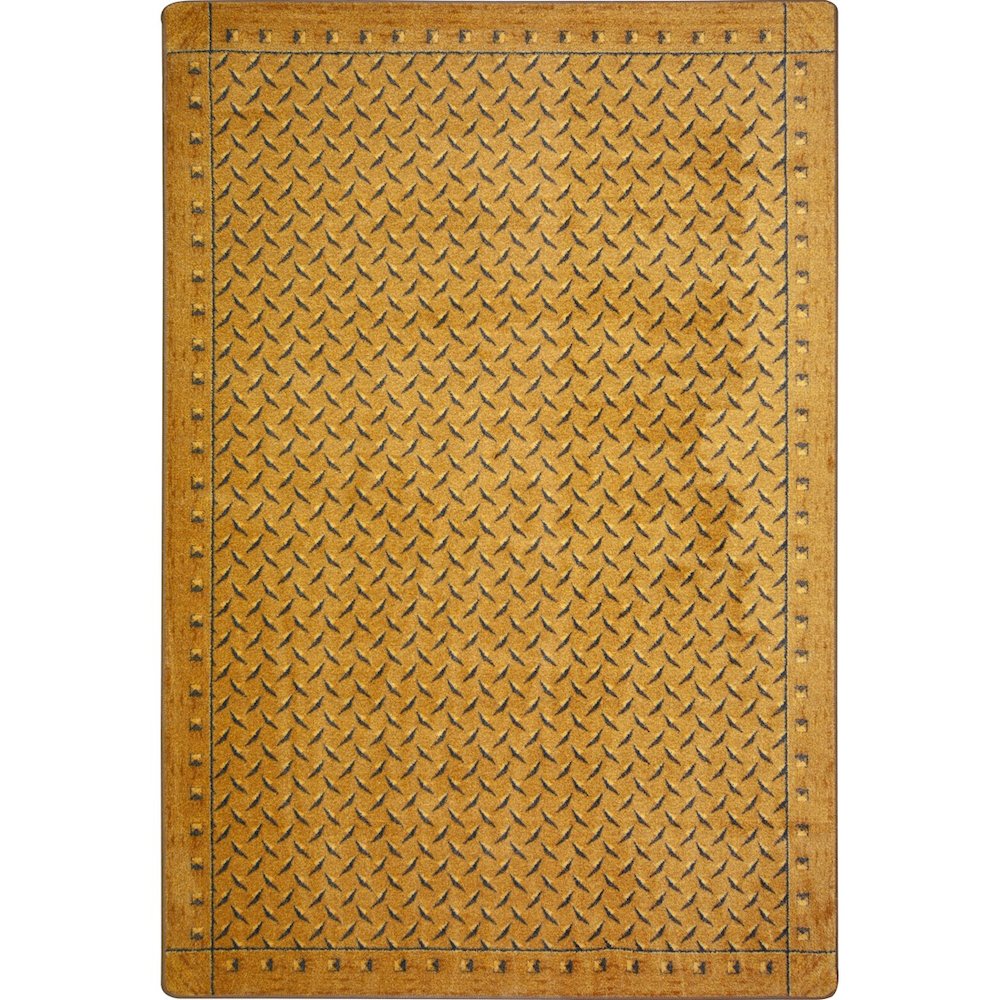 Kaleidoscope Diamond Plate 7'8" x 10'9" Area Rug in Color Gold