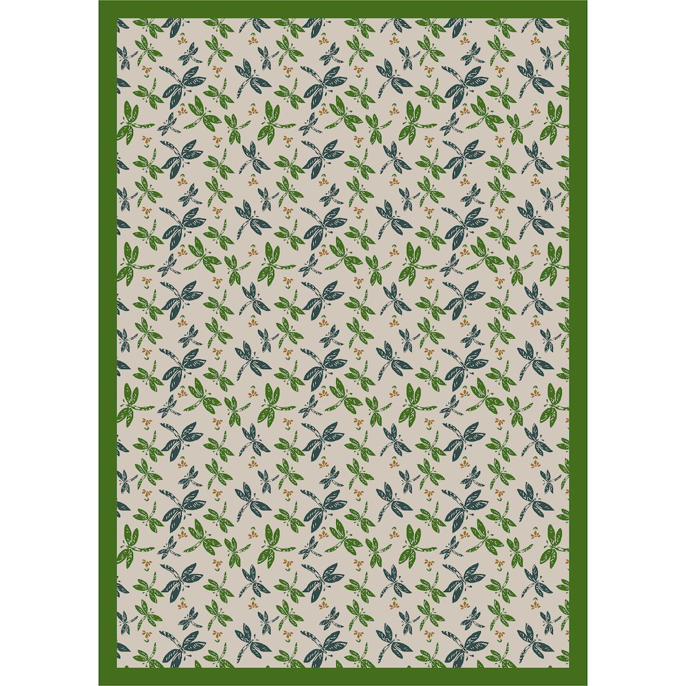 Kaleidoscope Dragonflies 7'8" x 10'9" Area Rug in Color Beige