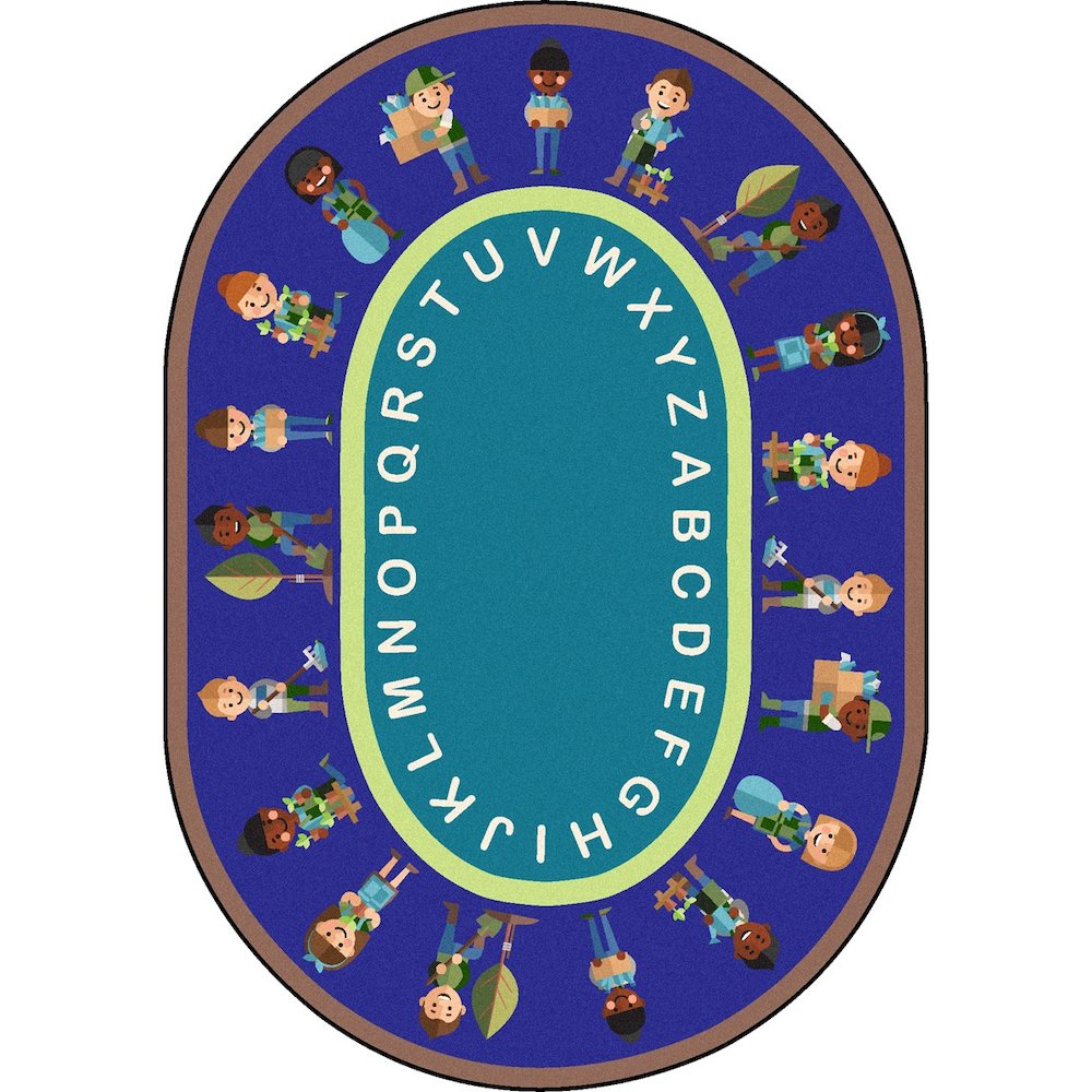 Kid Essentials Environmental Helpers 10'9" x 13'2" Oval Area Rug in Color Multi