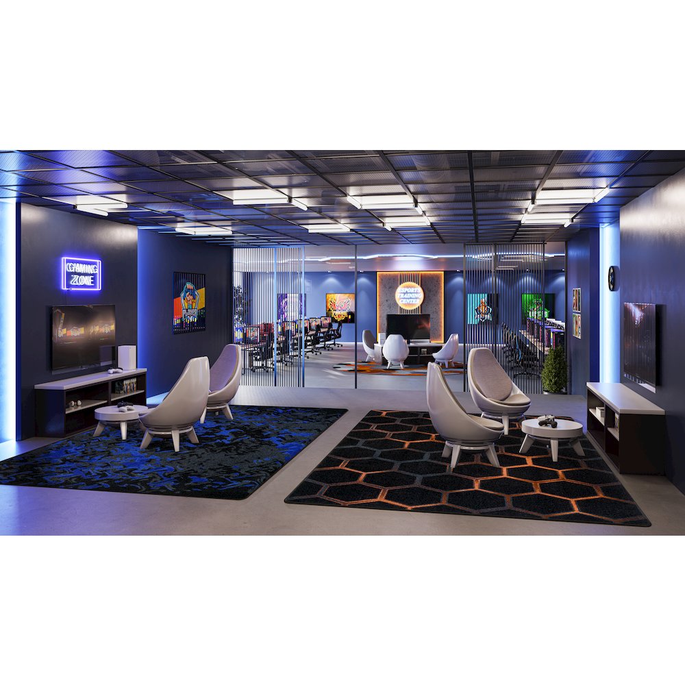 Kid Essentials Eruption 7'8" x 10'9" Area Rug in Color Sapphire