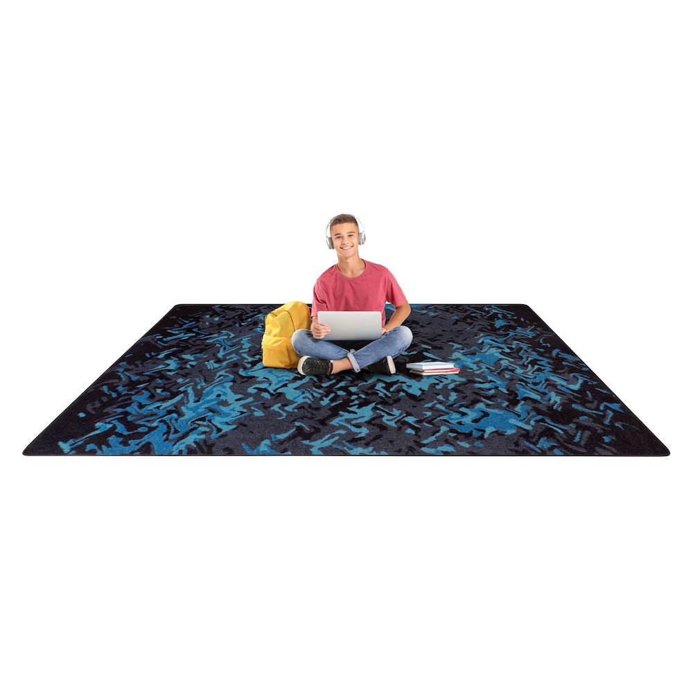 Kid Essentials Eruption 7'8" x 10'9" Area Rug in Color Teal