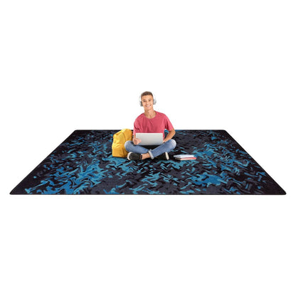 Kid Essentials Eruption 7'8" x 10'9" Area Rug in Color Teal