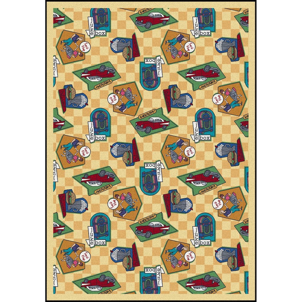 Kaleidoscope Fabulous Fifties 7'8" x 10'9" Area Rug in Color Gold