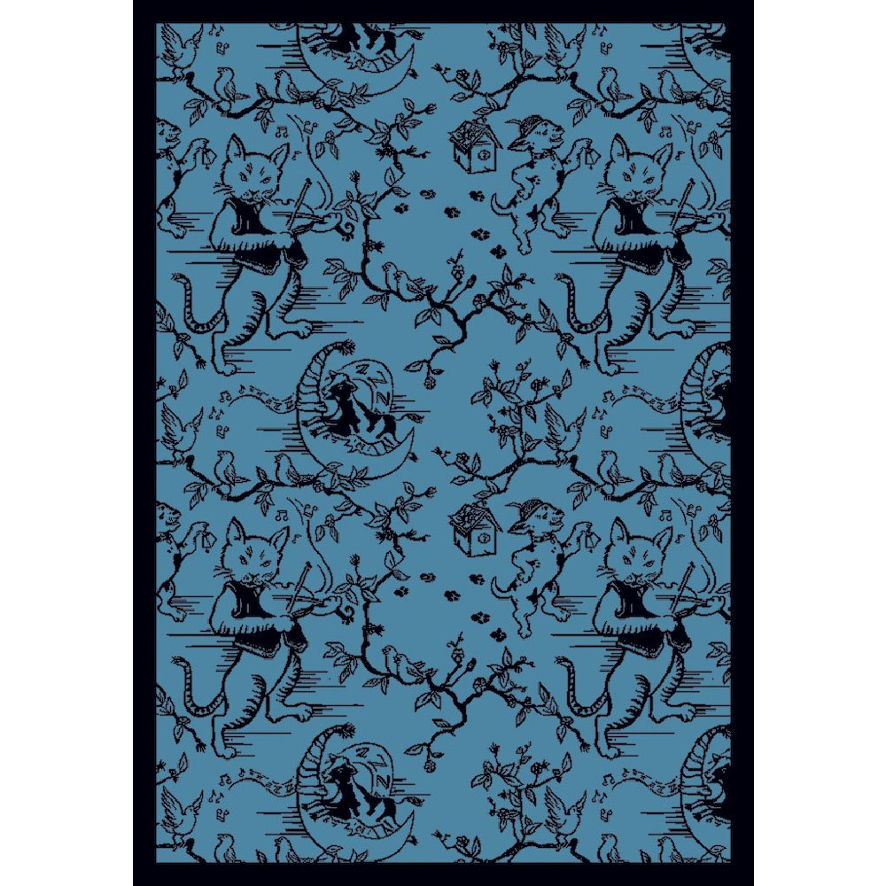 Kaleidoscope Fancy Fiddler 7'8" x 10'9" Area Rug in Color Blue