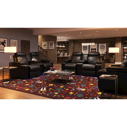 Any Day Matinee Feature Film 7'8" x 10'9" Area Rug in Color Burgundy
