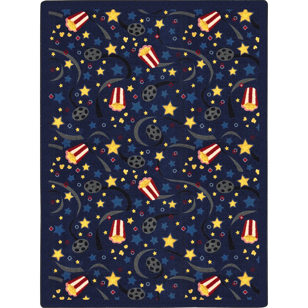 Any Day Matinee Feature Film 7'8" x 10'9" Area Rug in Color Navy