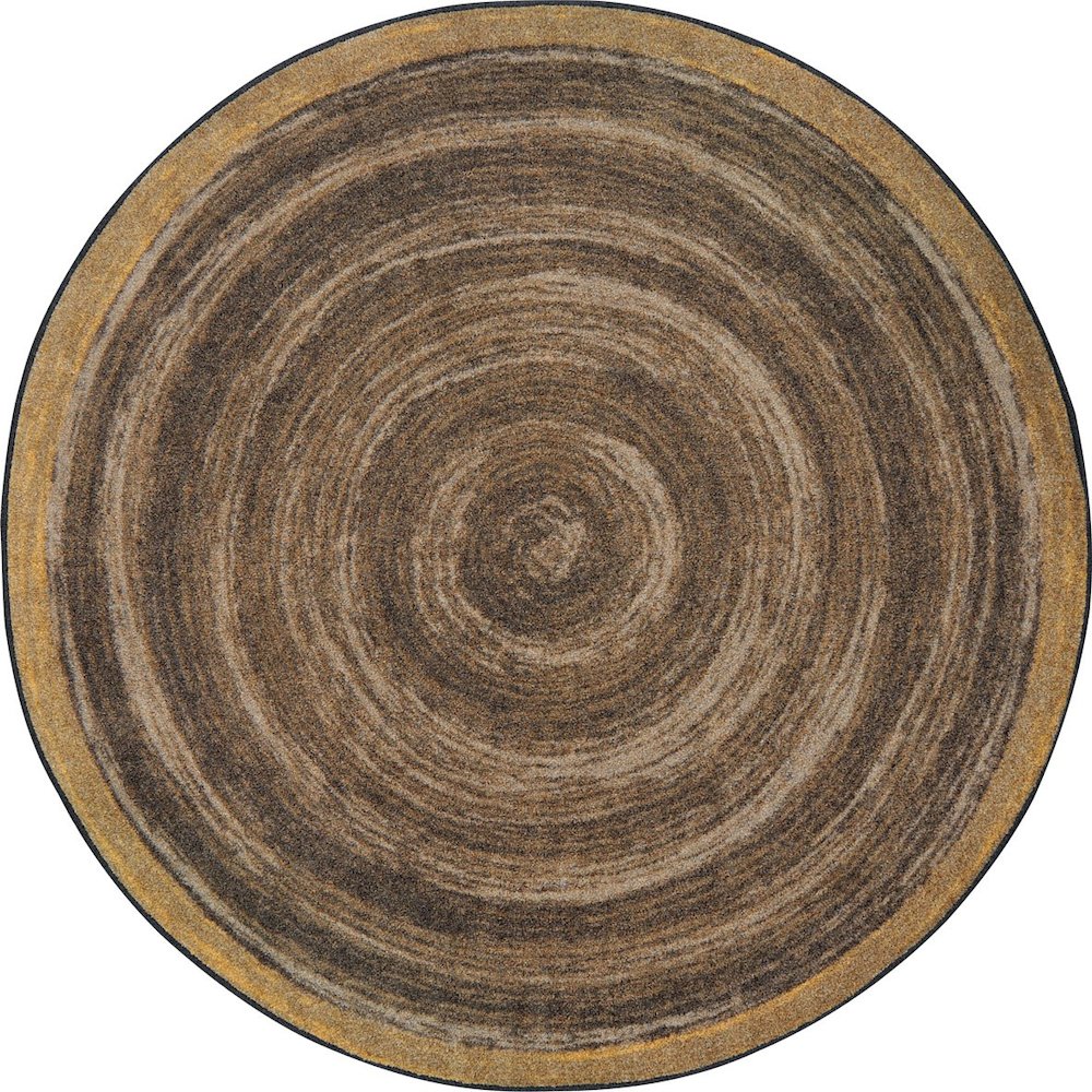 Kid Essentials Feeling Natural 13'2" Round Area Rug in Color Walnut