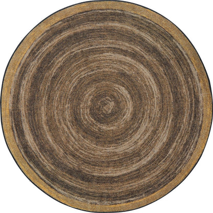 Kid Essentials Feeling Natural 13'2" Round Area Rug in Color Walnut