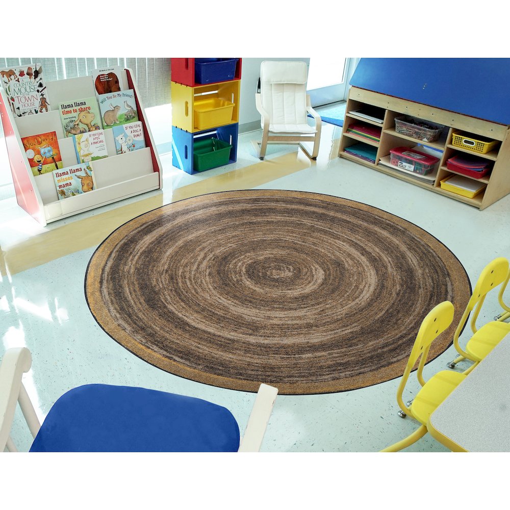 Kid Essentials Feeling Natural 13'2" Round Area Rug in Color Walnut