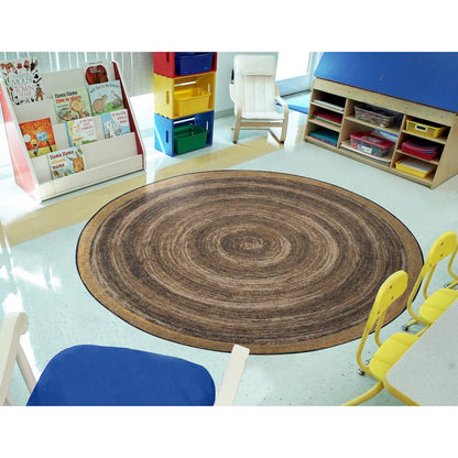 Kid Essentials Feeling Natural 13'2" Round Area Rug in Color Walnut
